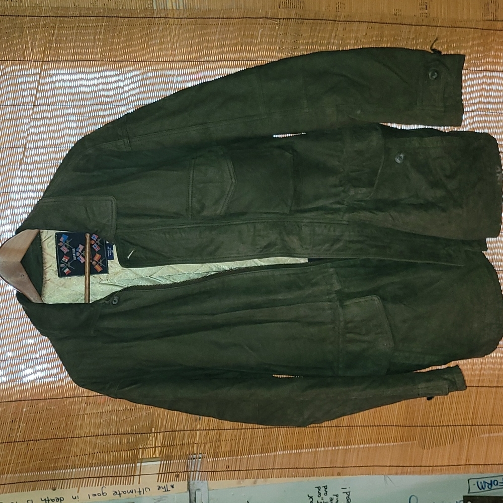 Vintage.  Aviator International Leather Bomber/Chore Coat.  Size M Tall.